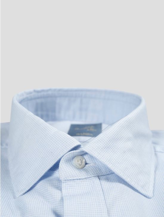 Barba Napoli Barba Napoli Light Blue White Cotton Shirt Light Blue / White 001