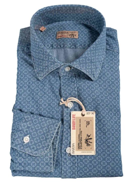 Barba Napoli Barba Napoli Blue Cotton Shirt Blue 000