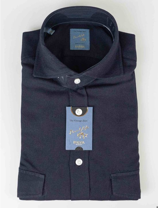 Barba Napoli Barba Napoli Blue Cotton Shirt Blue 000