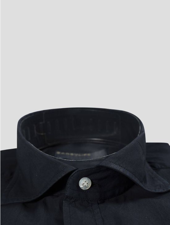 Barba Napoli Barba Napoli Dark Blue Cotton Shirt Dark Blue 001