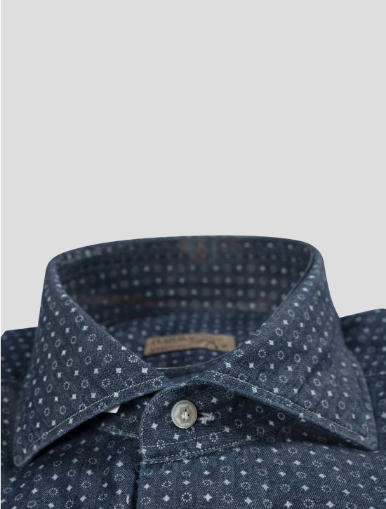 Barba Napoli Barba Napoli Blue Cotton Shirt Blue 001