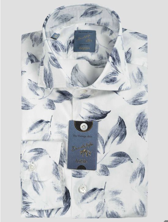 Barba Napoli Barba Napoli Blue White Cotton Shirt Blue / White 000