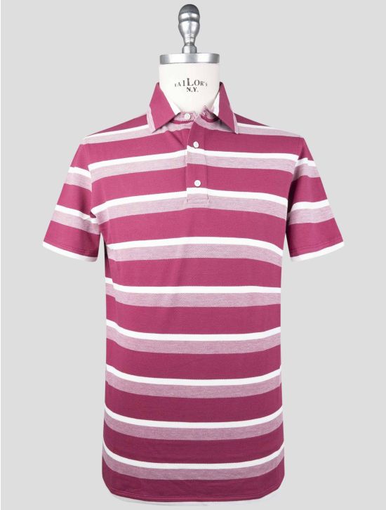 Isaia Isaia Violet White Cotton Polo Violet / White 000
