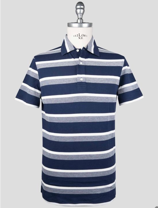 Isaia Isaia Blue White Cotton Polo Blue / White 000