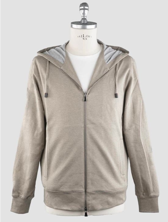 Isaia Isaia Green Cotton Pa weater Full Zip Hood Green 000