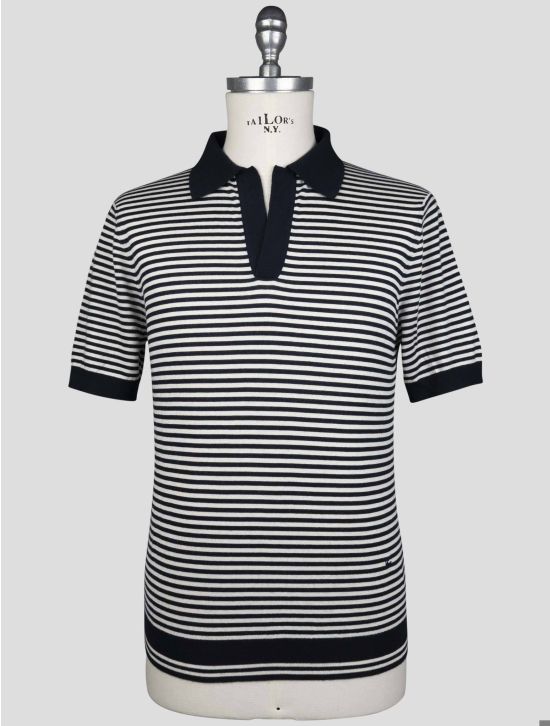 Isaia Isaia Blue White Cashmere Silk Polo blue / white 000