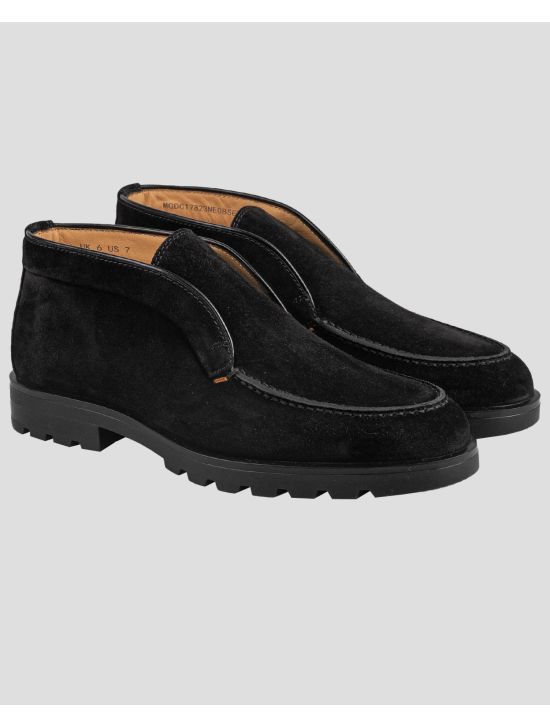 Santoni Santoni Black Leather Suede Boots Black 000