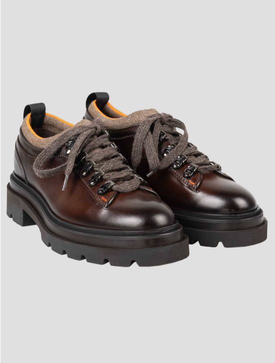 Santoni Santoni Brown Leather Sneakers Brown 000
