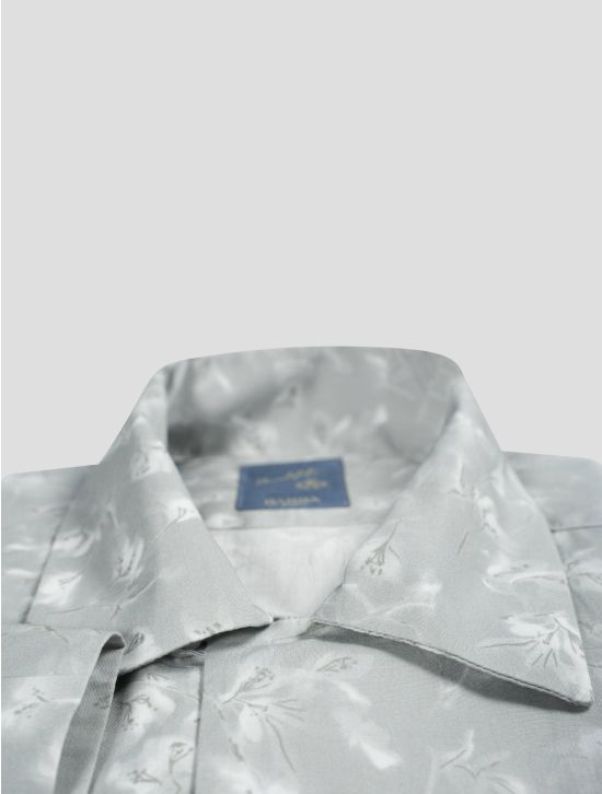Barba Napoli Barba Napoli Gray Cotton Short Sleeve Shirt Gray 001