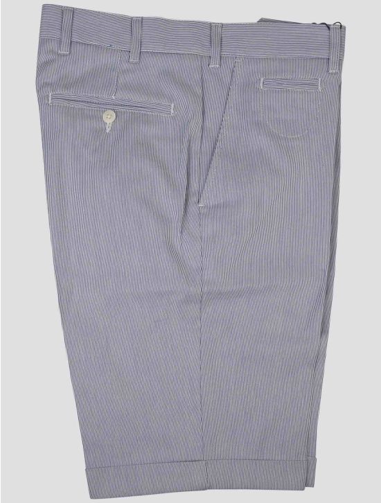 Isaia Isaia White Blue Cotton Ea Short Pants white / blue 000