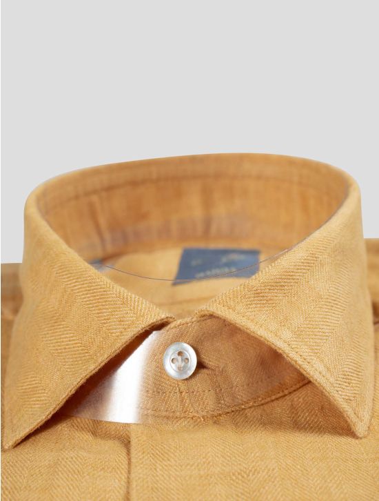 Barba Napoli Barba Napoli Orange Linen Shirt Orange 001