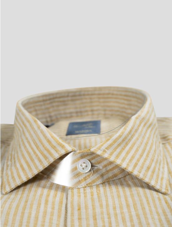 Barba Napoli Barba Napoli Orange White Linen Shirt Orange / White 001
