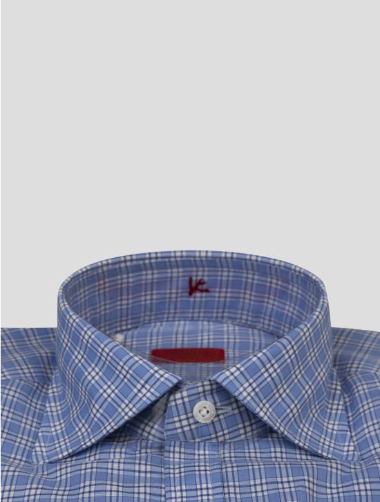 Isaia Isaia Blue White Cotton shirt blue / white 001