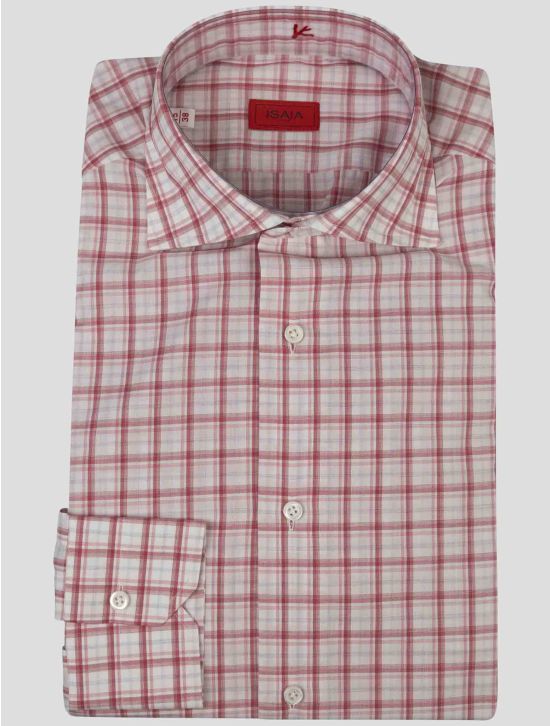 Isaia Isaia Red White Cotton shirt red / white 000