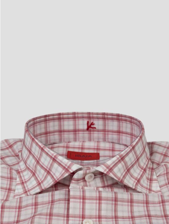 Isaia Isaia Red White Cotton shirt red / white 001