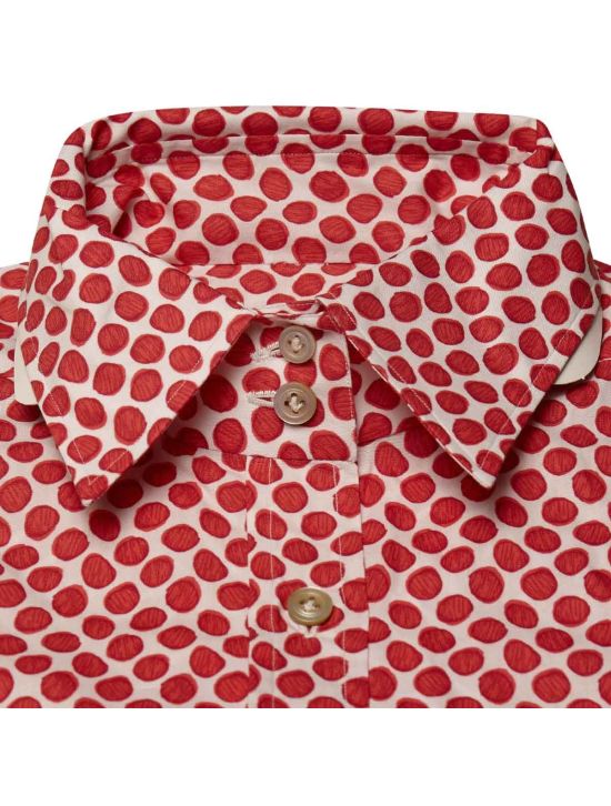 Kiton Kiton Red White Cotton Shirt Red / White 001