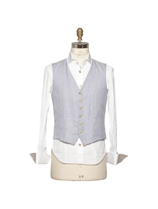 Kiton KITON Blue White Cotton Vest Blue/White 000