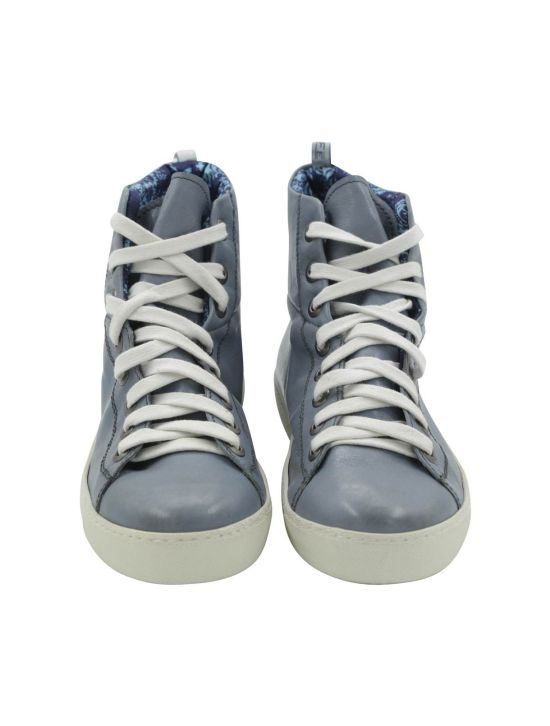 FeFè Napoli Fefè Light Blue Leather Sneakers Light Blue 001