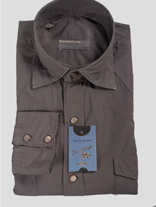 Barba Napoli Barba Napoli Gray Cotton Shirt Gray 000