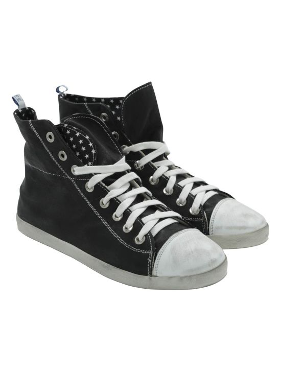 FeFè Napoli Fefè Black White Leather Sneakers Blach/White 000