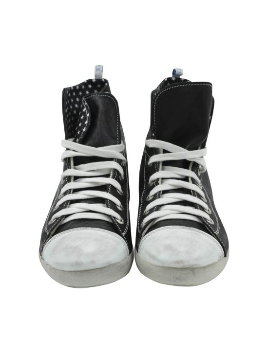 FeFè Napoli Fefè Black White Leather Sneakers Blach/White 001