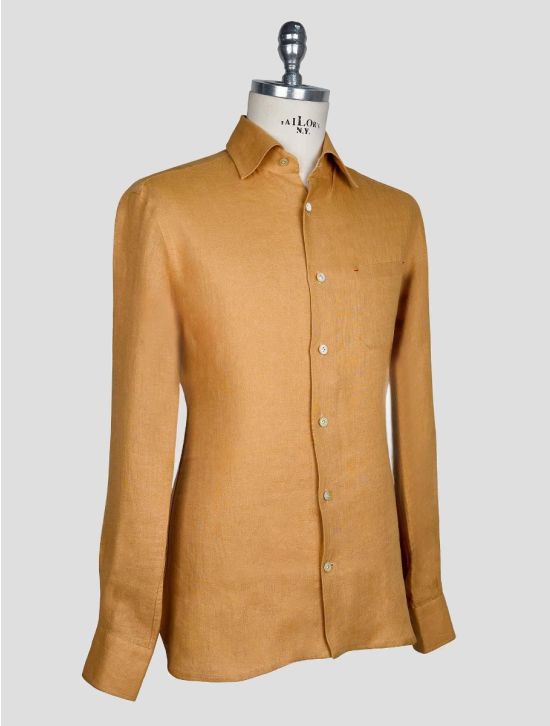Kiton Yellow Linen Shirt 2