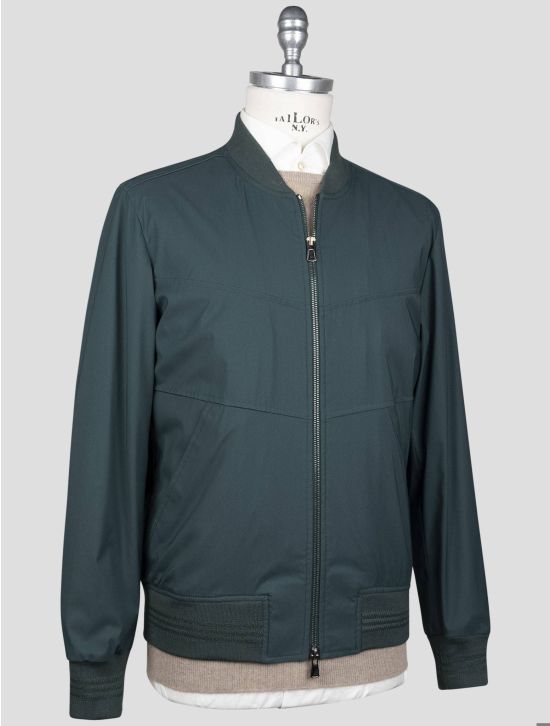 Isaia Isaia Green Wool Pa Silk Ea Coat Green 001