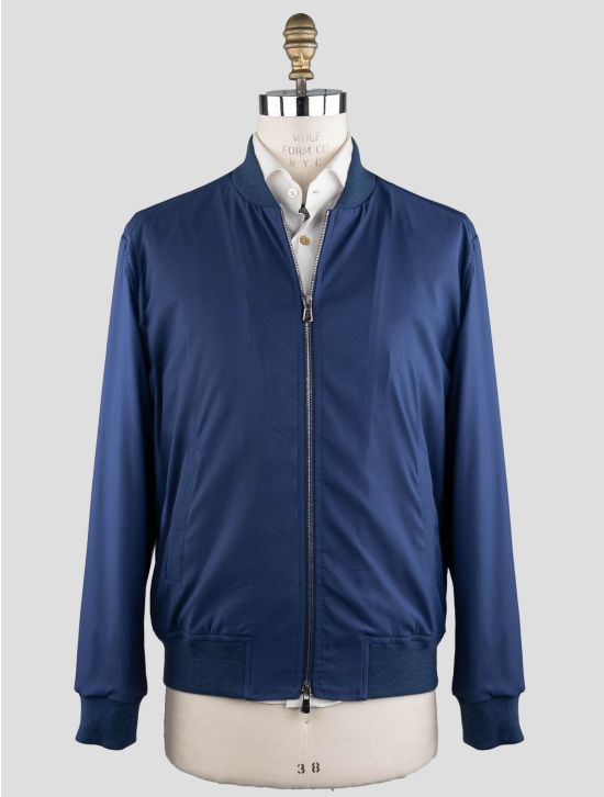 Isaia Isaia Blue Wool Pa Silk Ea Coat Blue 000