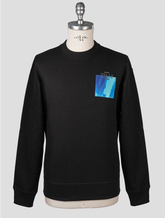Zilli Zilli Black Cotton Sweater Crewneck Black 000