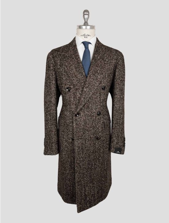 Tagliatore Brown Wool Ac PL Pa Double Breasted Overcoat