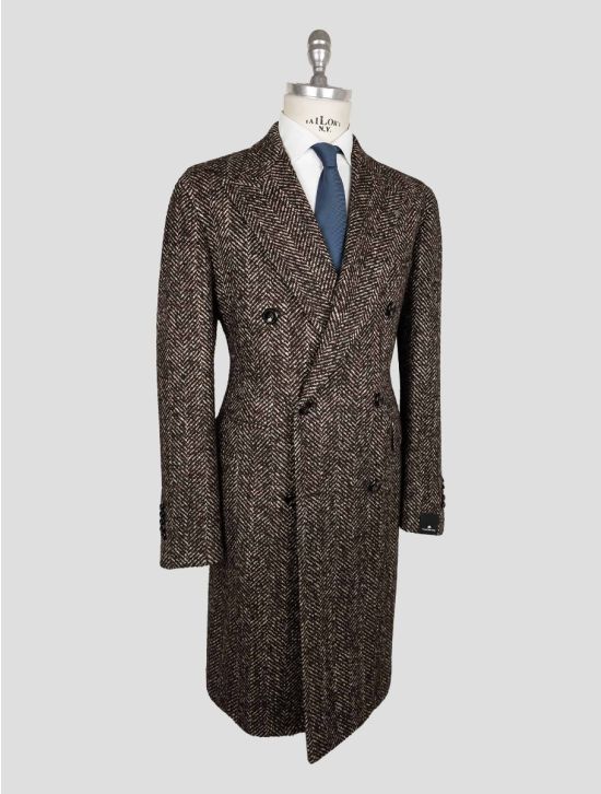 Tagliatore Brown Wool Ac PL Pa Double Breasted Overcoat