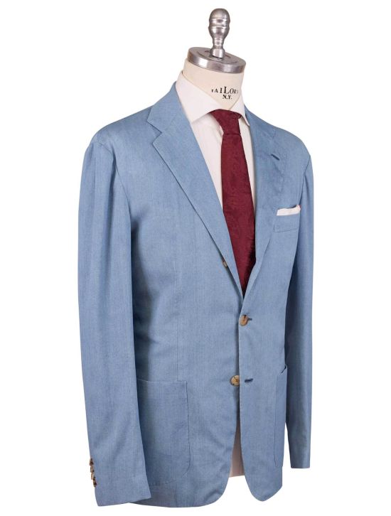 Kiton Light Blue Cotton Ea Short Pants Suit