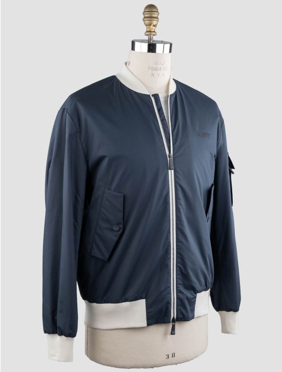KNT KNT Kiton Blue Cotton Coat Blue 001
