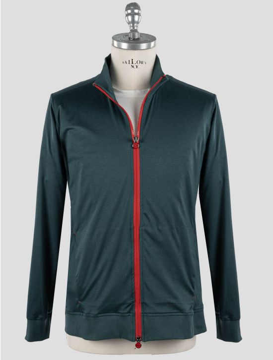 Kiton Kiton Green Cotton Coat RED STITCH Green 001