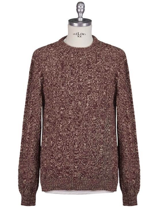 Kiton Kiton Burgundy Beige Vicuna Sweater Crewneck Burgundy / Beige 000