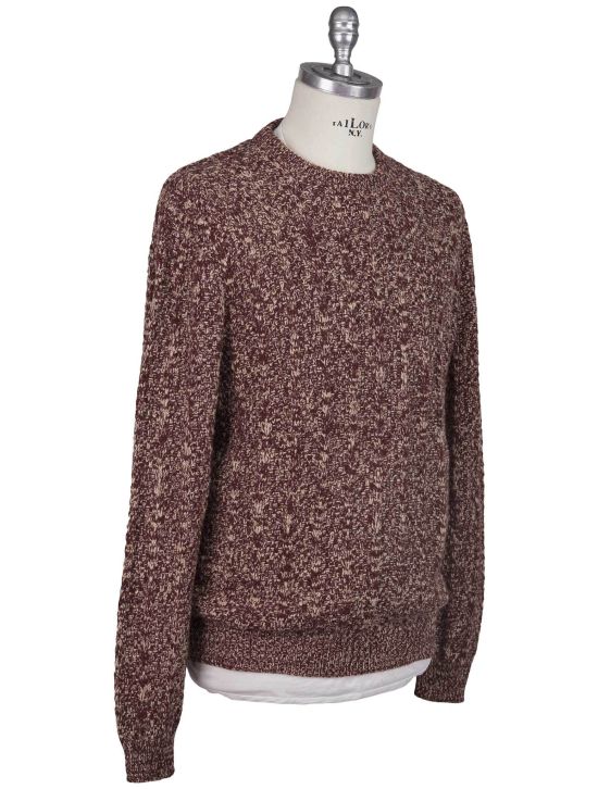 Kiton Kiton Burgundy Beige Vicuna Sweater Crewneck Burgundy / Beige 001