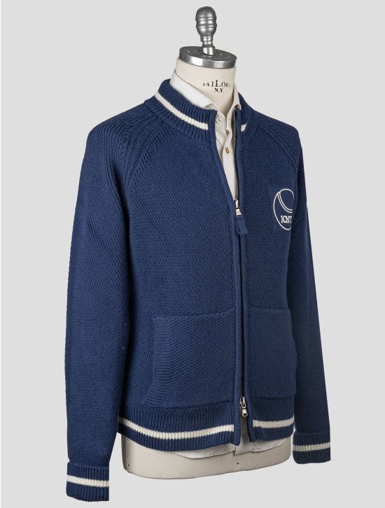KNT KNT Kiton Blue Wool Coat Blue 001