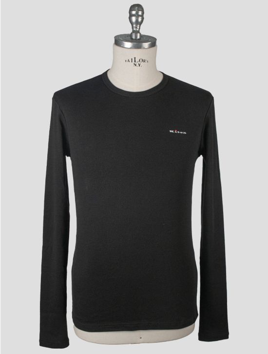 Kiton Kiton Black Cotton Ea T-Shirt Underwear Long Sleeve Black 000
