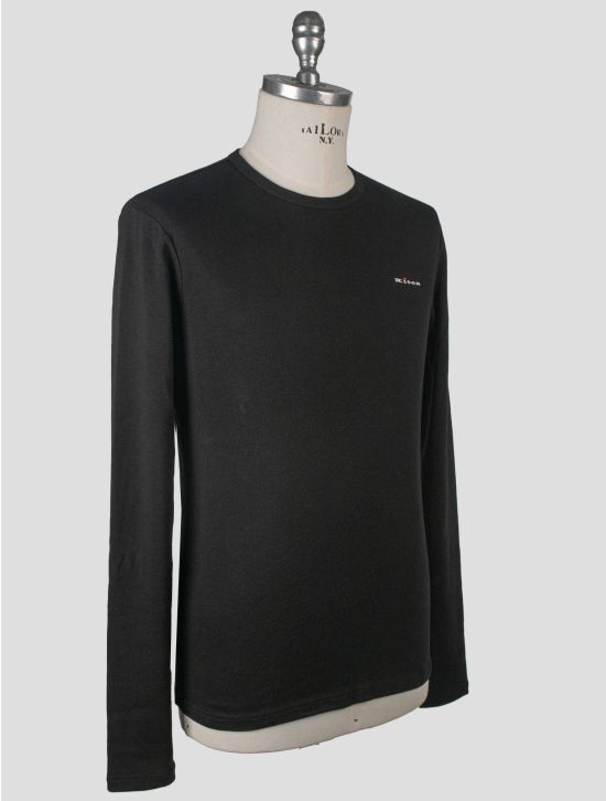 Kiton Kiton Black Cotton Ea T-Shirt Underwear Long Sleeve Black 001