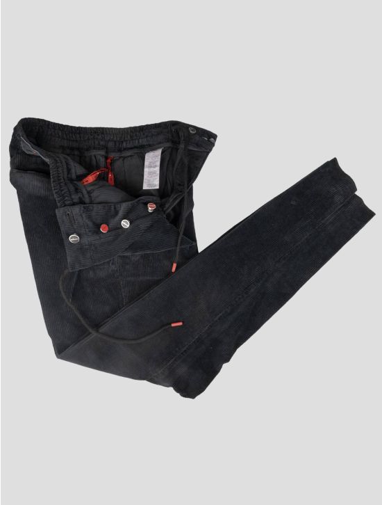 Kiton Kiton Black Cotton Cashmere Ea Velvet Pants Black 001
