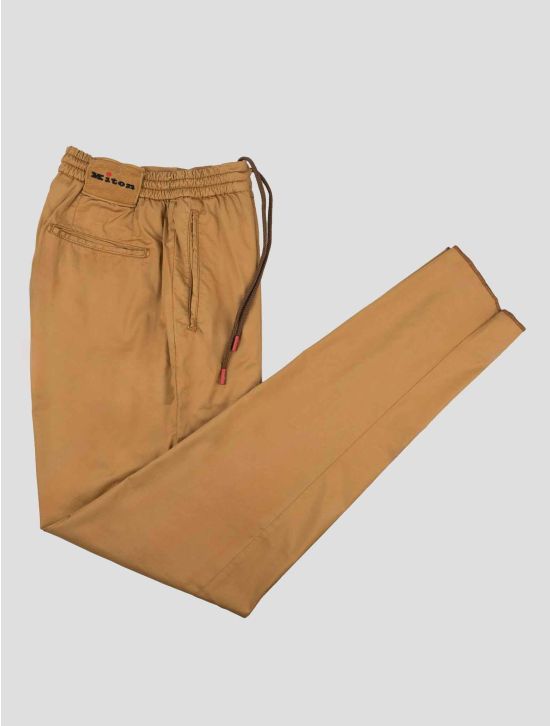 Kiton Kiton Brown Cotton Lyocell Ea Pants Brown 000