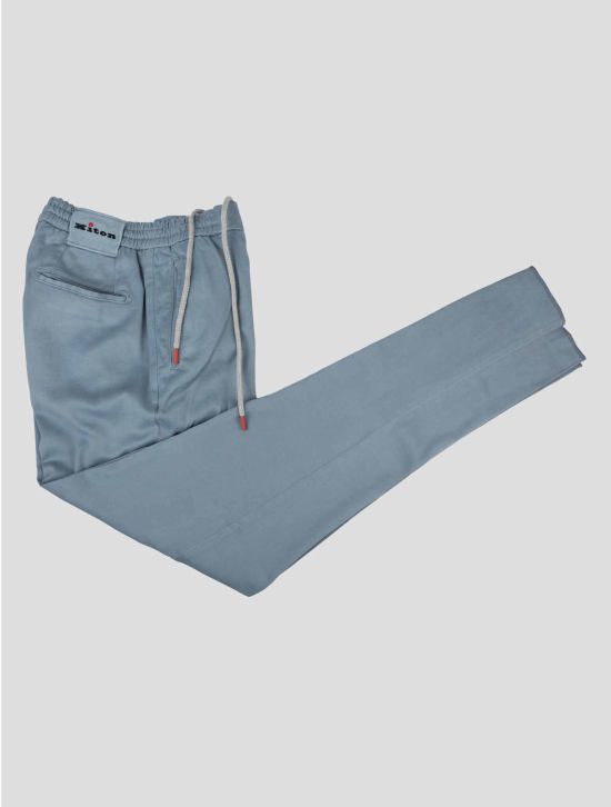 Kiton Kiton Light Blue Gray Cotton Lyocell Ea Pants Light Blue / Gray 001