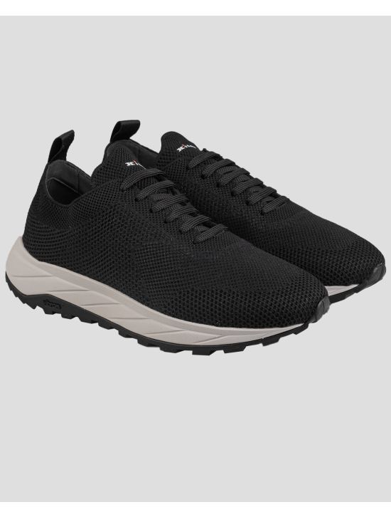 Kiton Kiton Black Pl Pu Wool Sneakers Black 000