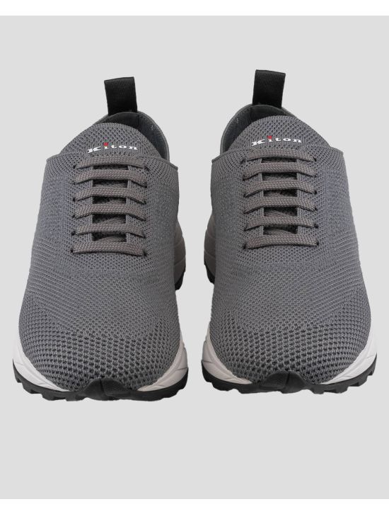 Kiton Kiton Gray Pl Pu Wool Sneakers Gray 001