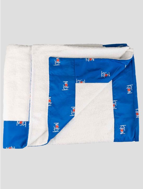 Kiton Kiton White Light Blue Cotton Pl Beach Towels White / Light Blue 001