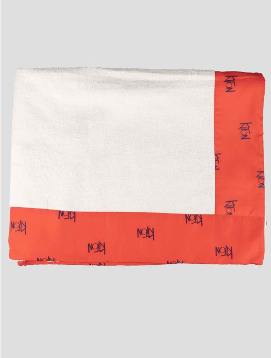 Kiton Kiton White Red Cotton Pl Beach Towels White / Red 000