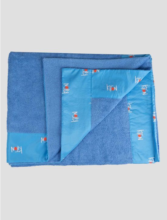 Kiton Kiton Blue Light Blue Cotton Pl Beach Towels Blue / Light Blue 001