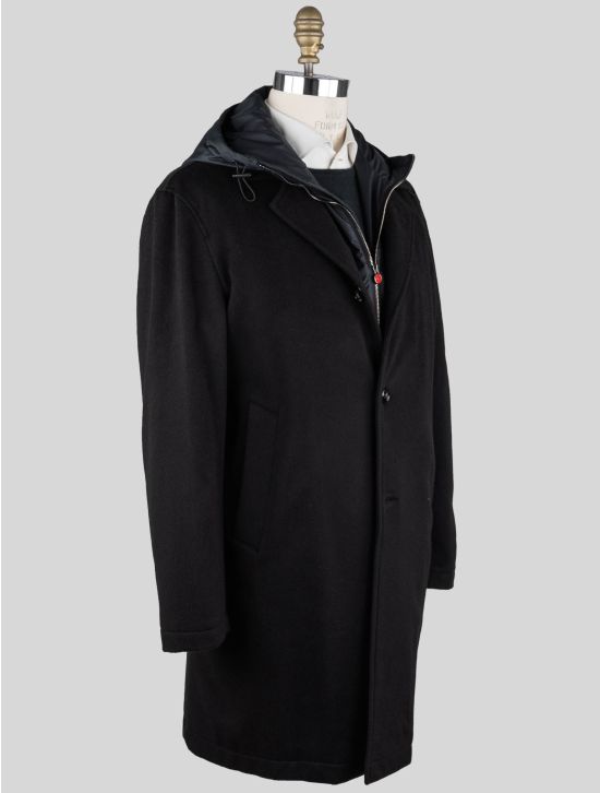 Kiton Kiton Black Vicuna Perù Overcoat Black 001