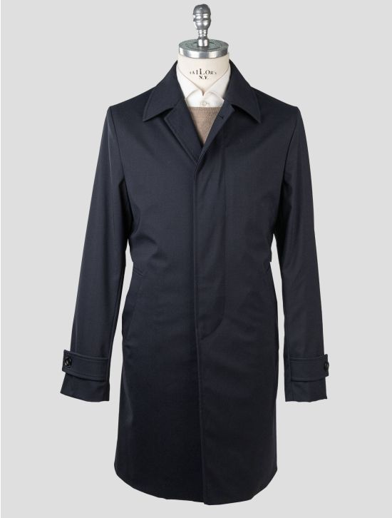Kiton Kiton Dark Blue Virgin Wool Pa Ea Overcoat Dark Blue 000