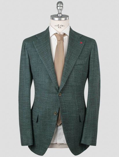 Isaia Green Silk Wool Cashmere Cotton Blazer | IsuiT